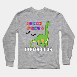 Hocus Pocus Diplodocus Prehistoric Dinosaur Spooky Bat. Long Sleeve T-Shirt